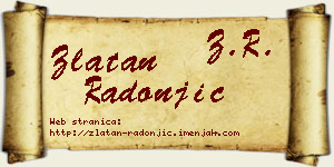Zlatan Radonjić vizit kartica